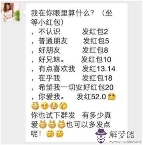 各種關系發紅包的含義：發紅包各數字代表的意義分別是？