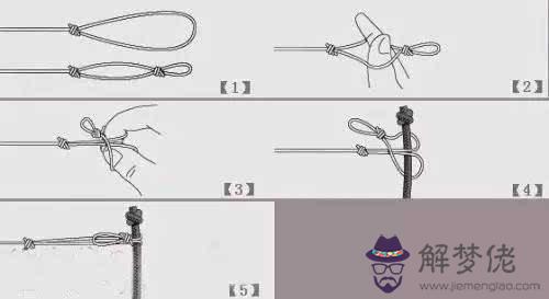 化氏子線與八字環連接：子線鉤子綁好后，雙鉤的，怎麼打結掛在主線上