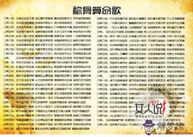 八字稱骨算命2017