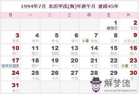 1994萬年歷查詢表：萬年歷查詢表 1994年11月8號是農歷的什麼日期?