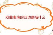 戲曲表演的四功是指什麼