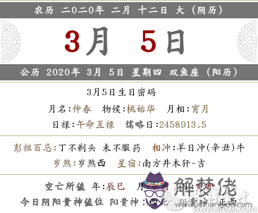 2020年農歷二月十二是吉日嗎 有什麼黃歷宜忌？(圖文)