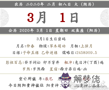 2020年農歷二月初八時辰吉兇查詢 吉時兇時查詢(圖文)