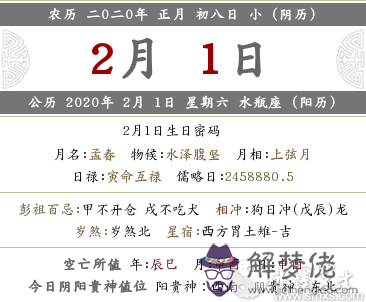 2020年正月初八日子、時辰喜神方位詳情查詢！(圖文)