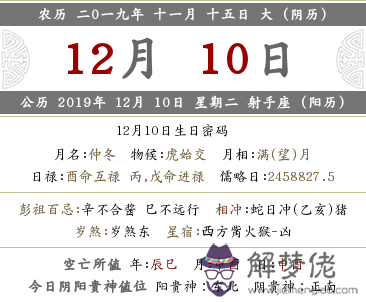 2019己亥年冬月十一月十五日財神方位在哪？(圖文)