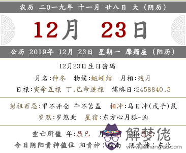 2019年陰歷十一月二十八日時辰宜忌查詢(圖文)