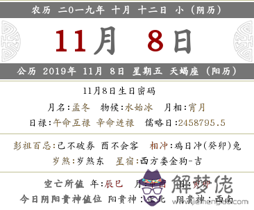 2019年陰歷十月十二日是陽歷的幾月幾號？(圖文)