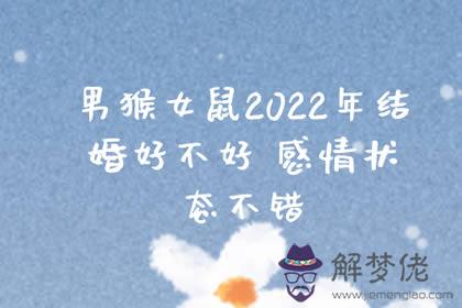 男猴女鼠2022年結婚好不好 感情狀態不錯