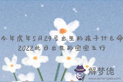 今年虎年5月29號出生的孩子什麼命 2022此日出生的寶寶五行