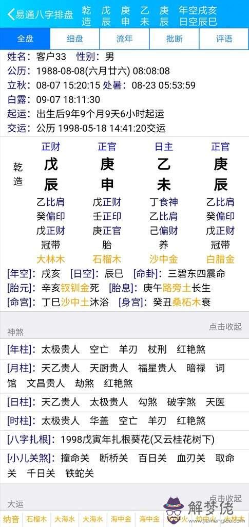 盲派八字論祿