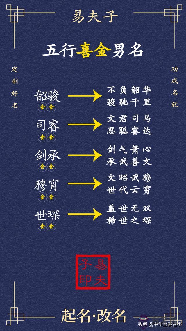 男孩名字缺木八字喜金