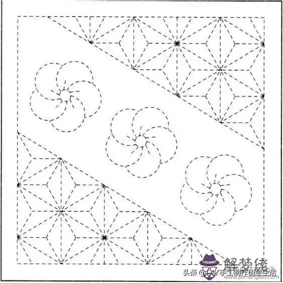 八字拐角針法示意圖