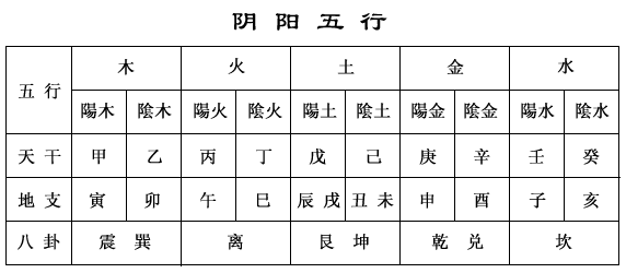 八字干陽支陰