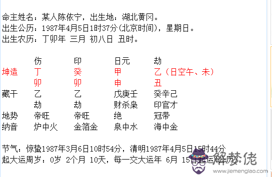 乙未月柱的八字