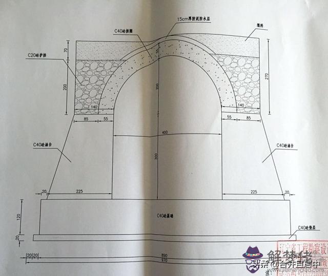 涵洞的八字墻由幾部分組成