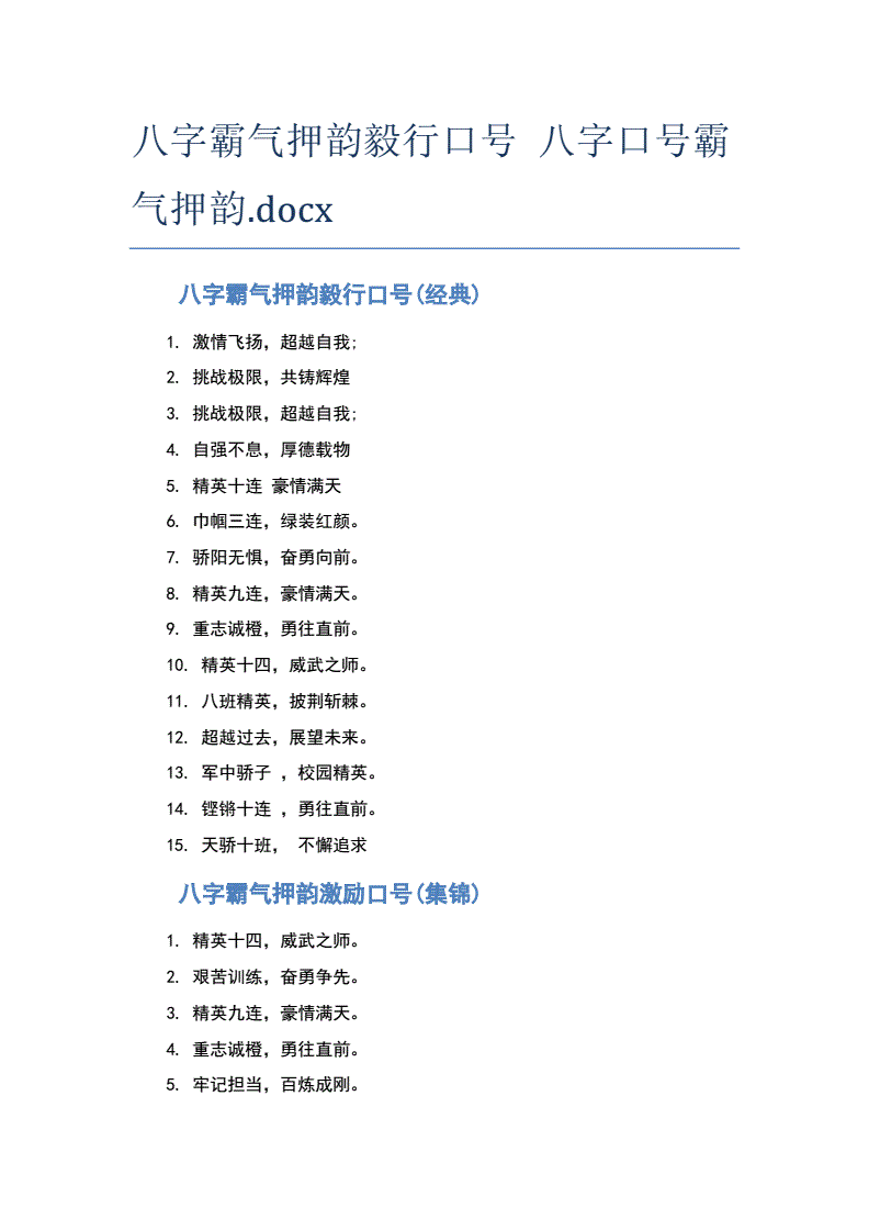 王者隊的八字口號