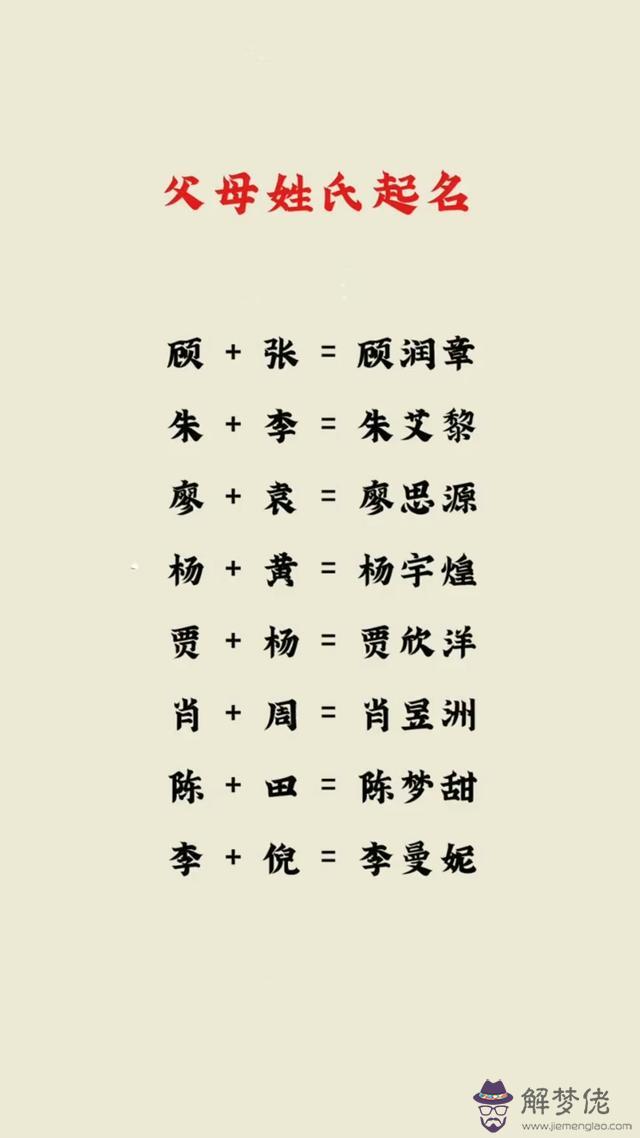 父母雙姓取名字大全生辰八字