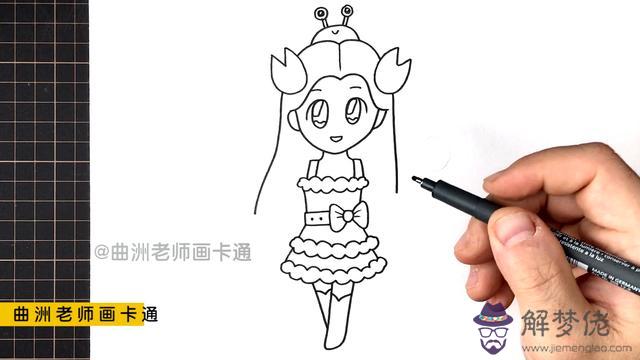 2星座卡通少女簡筆畫天蝎座，12星座卡通簡筆畫"