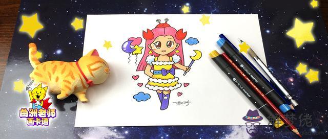 2星座卡通少女簡筆畫天蝎座，12星座卡通簡筆畫"