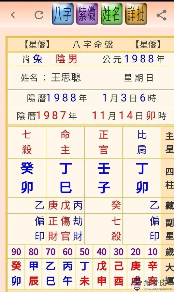 八字命理查詢盤