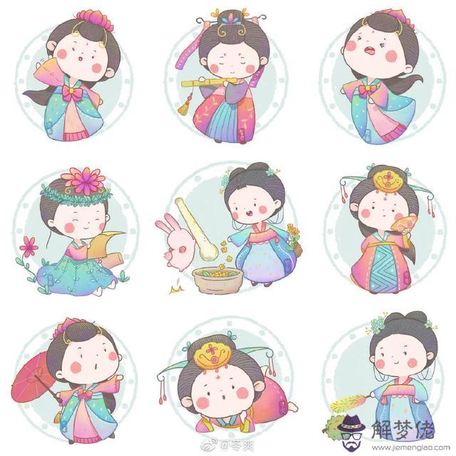 十二星座仙女簡筆畫天秤座古風，十二星座的頭像女