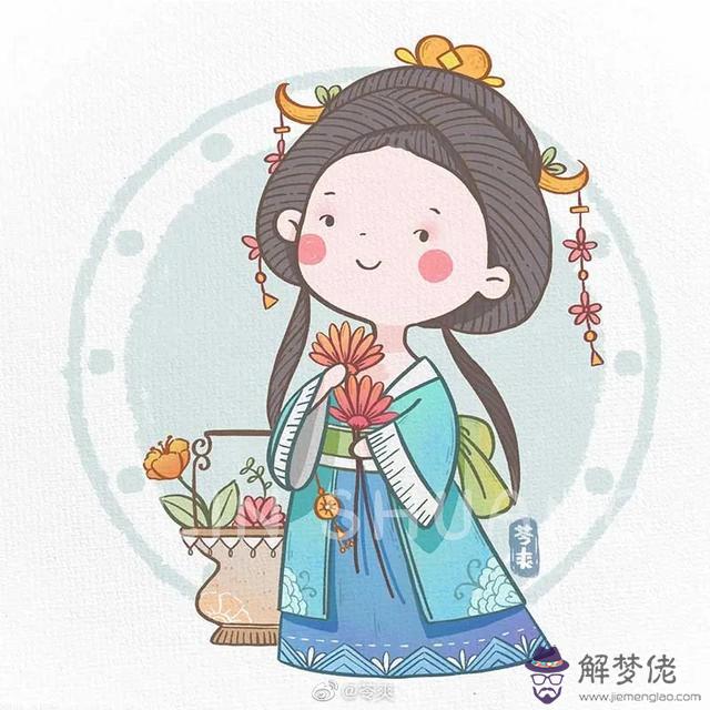 十二星座仙女簡筆畫天秤座古風，十二星座的頭像女