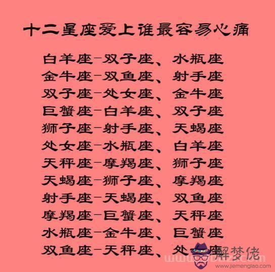 十二星座配對表圖片緣分，12星座夫妻更佳配對