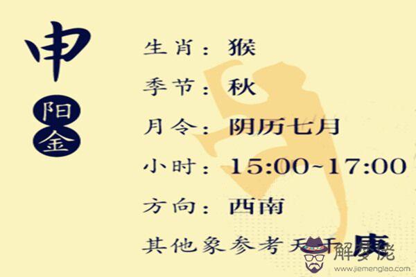 八字十二地支申金