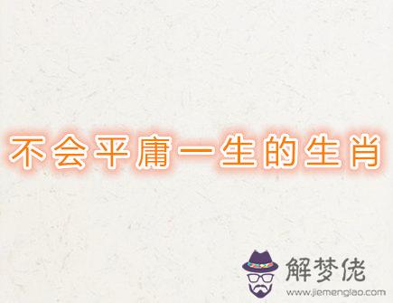 不會平庸一生的生肖