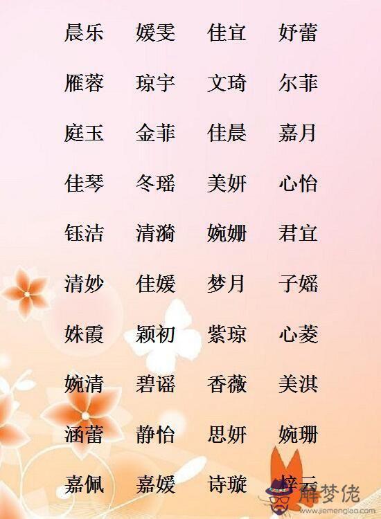 女兒取小名特別一點的：女兒取小名