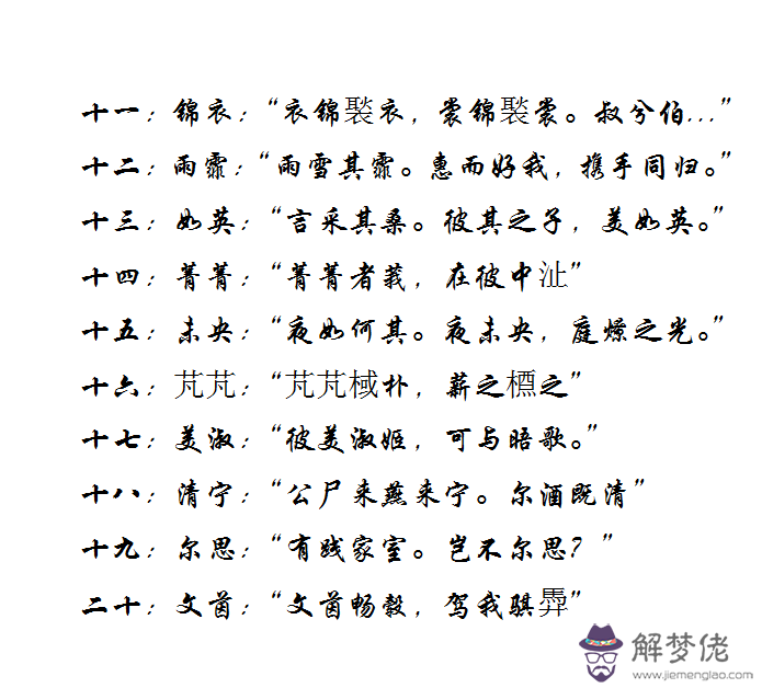 楚辭詩經取名男孩名字：詩經楚辭中好聽的男孩的名字有哪些？