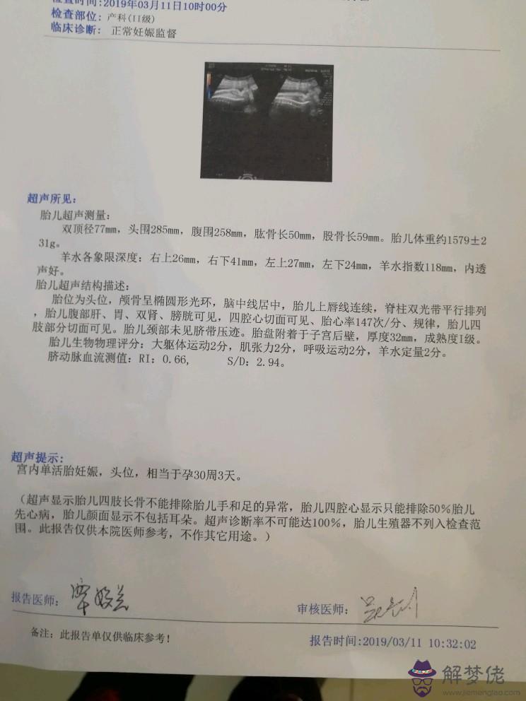 b超兩條線百分百男孩：求助：B超單子顯示圖判斷男女