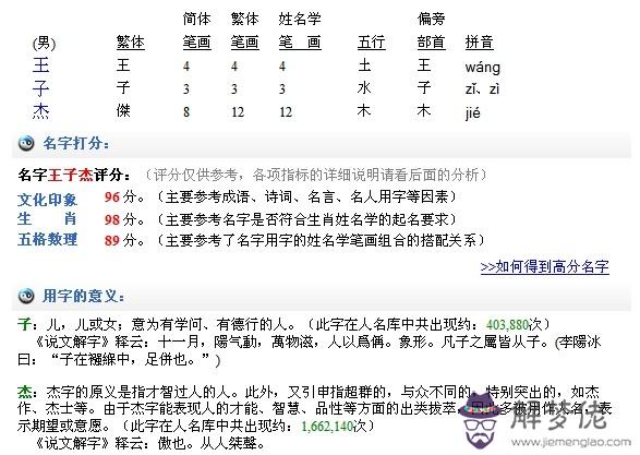 免費姓名測試打分解釋:免費姓名測試打分