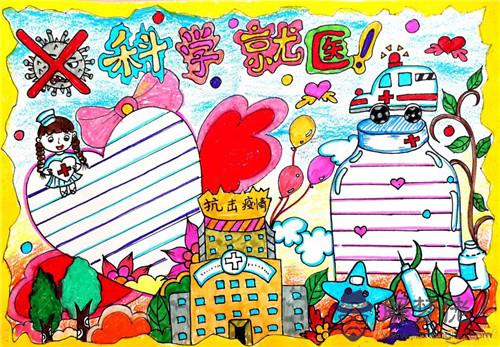 2020抗擊疫情手抄報圖片:祝福祖國的手抄報圖畫四年級