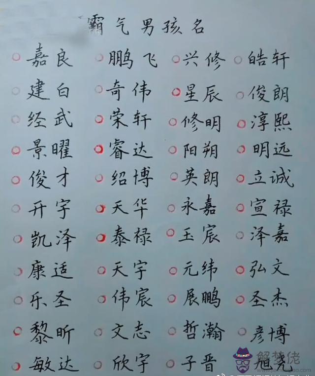 男孩子取名字大全:男孩子的名字大全